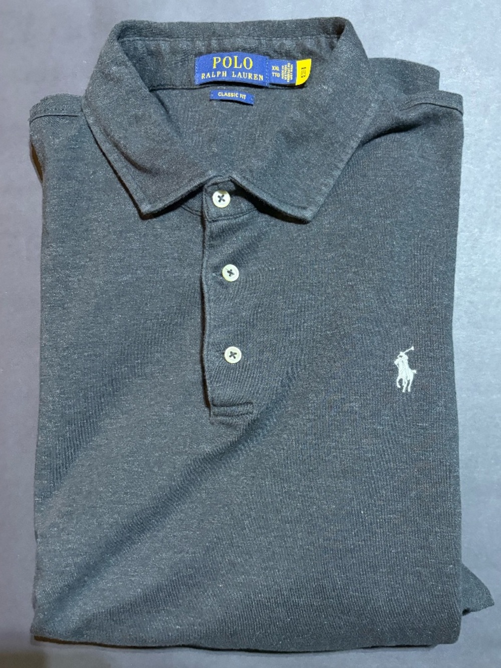 Men's Polo Ralph Lauren Grey Classic fit polo (Size XXL)